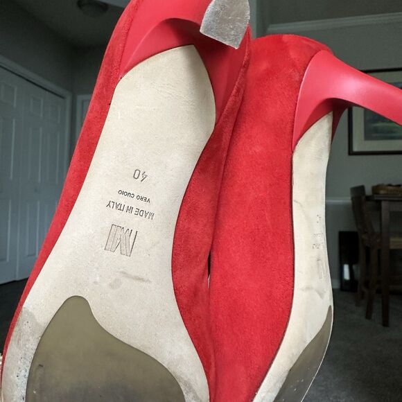 M.M. Lafleur The Lillian Pump - Italian Suede Red Heels Women’s EU 40 US 9/9.5 - Picture 9 of 14